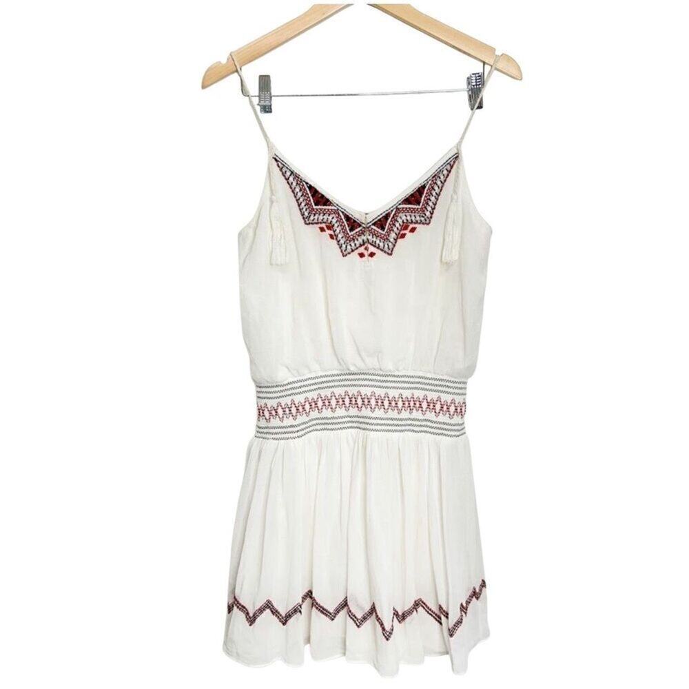 Free People Penny Georgette Love Bird Boho Mini Dress Size Small Spaghetti Strap - Picture 2 of 10
